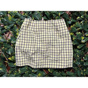 Rhode Green Brown Checkered Preppy Mini Skirt Size 4